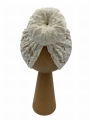 Koronkowy turban donut w kolorze ecru
