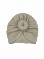 Wiosenny turban donut beżowy dla dziewczynki