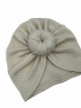 Wiosenny turban donut beżowy dla dziewczynki