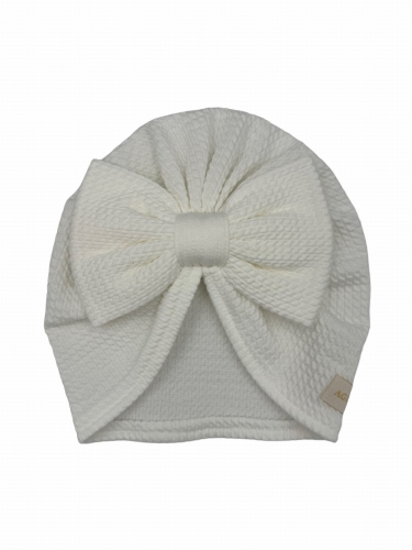Wiosenny turban big bow babygirl ecru