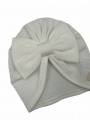 Wiosenny turban big bow babygirl ecru