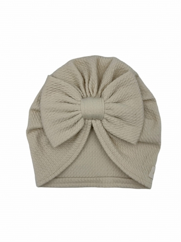 Wiosenny turban big bow babygirl beżowy