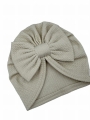 Wiosenny turban big bow babygirl beżowy