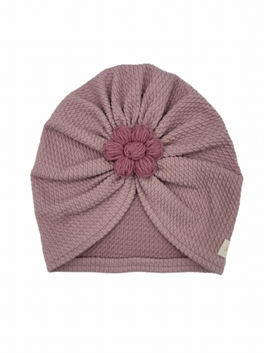 Hit wiosny -turban kwiat handmade brudny róż