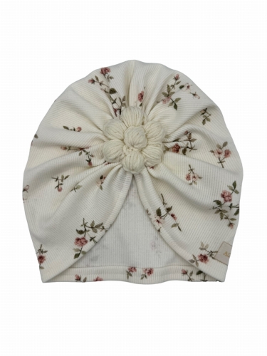 Hit wiosny -turban kwiat handmade rose ecru