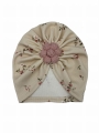 Hit wiosny -turban kwiat handmade rose beige
