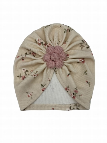 Hit wiosny -turban kwiat handmade rose beige