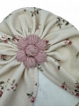 Hit wiosny -turban kwiat handmade rose beige