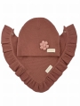 Wiosenny komplet czapka + chusta old rose