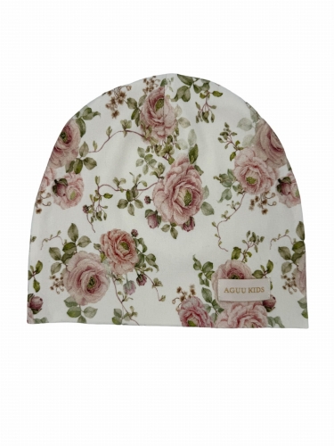 Wiosenna czapka babygirl pink rose