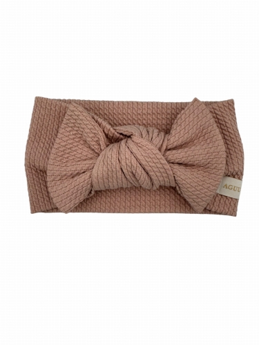 Wiosenna opaska big bow pastelowy róż