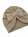 Muślinowa kokarda z haftem beżowy