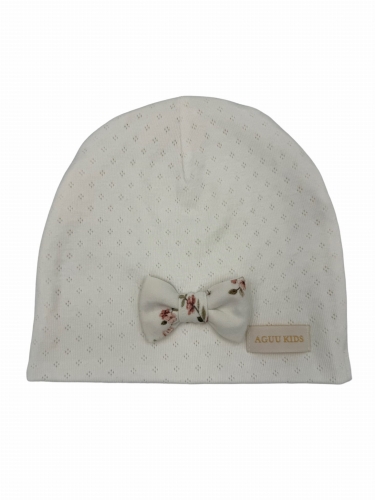 Wiosenny ażurkowy komplet czapka + chusta ecru