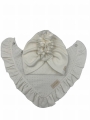 Zestaw turban falbanka+chusta haft ecru