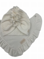 Zestaw turban falbanka+chusta haft ecru
