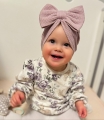 Wiosenny turban big bow babygirl brudny róż