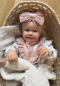 Wiosenny komplet dla dziewczynki turban + chusta pastel