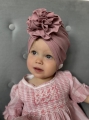 Wyjątkowy turban kwiat babygirl brudny róż
